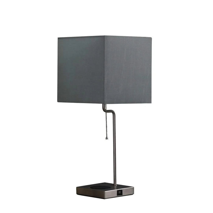21.5-Inch Aston Square Table Lamp w/ Charging Station Default -DTYStore