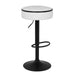 Round Storage Bar Stool Set of 2, White Faux Leather Height Adjustable Barstool, 360°Counter Height Swivel Stool, Armless Bar Chair with Metal Frame for Kitchen Counter Dining Living Room - DTYStore