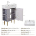 21.6' Open-shelving Bathroom Vanity with Ceramic Sink and Soft-Closing Door, Cloakroom Open Shelf Storage Cabinet on the Left Side, Assembly Required, Grey 24VB06-21MGL***CONTACT SELLER FOR STOCK*** Default -DTYStore