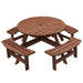 8 Person Wooden Picnic Table, Outdoor Camping Dining Table with Seat, Garden, DIY w/ 4 Built-in Benches, 2220lb Capacity - DTYStore