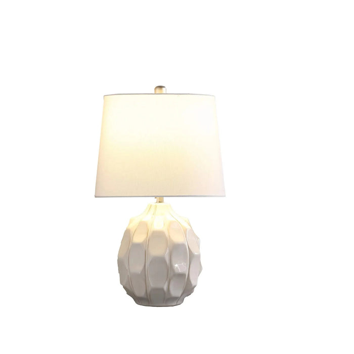 21.75' In Coastal Seaside Cream/Taupe Trim Cascade Scallop Ceramic Table Lamp Default -DTYStore