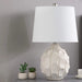 21.75' In Coastal Seaside Cream/Taupe Trim Cascade Scallop Ceramic Table Lamp Default -DTYStore