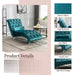COOMORE Velvet Chaise Lounge Indoor,Button-Tufted Upholstered Chaise Lounge Chair with Pillow for Bedroom Living Room Office (Teal Velvet) - DTYStore