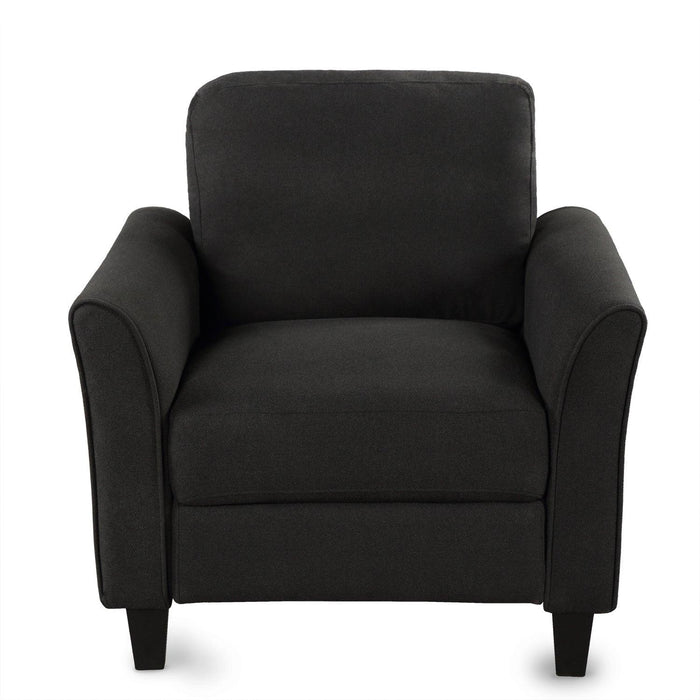 Living Room Furniture Armrest Single Sofa (Black) - DTYStore