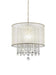 21' Tall Ceiling Lamp 'Bhavya' w/ Gold finish and Crystal Accents, White Shade Default -DTYStore