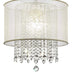 21' Tall Ceiling Lamp 'Bhavya' w/ Gold finish and Crystal Accents, White Shade Default -DTYStore