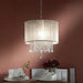 21' Tall Ceiling Lamp 'Bhavya' w/ Gold finish and Crystal Accents, White Shade Default -DTYStore