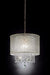 21' Tall Ceiling Lamp 'Bhavya' w/ Gold finish and Crystal Accents, White Shade Default -DTYStore