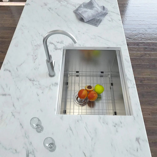 21' x 19' x 13' Brushed Nickel Laundry Workstation Sink with Deep Single Bowl 16 Gauge Stainless Steel Default -DTYStore