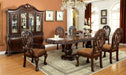 Formal Majestic Traditional Dining Chairs Cherry Solid wood Fabric Seat Intricate Carved Details Set of 2 Side Chairs - DTYStore