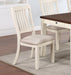 White Classic 2pcs Dining Chairs Set Rubberwood Beige Fabric Cushion Seats Slats Backs Dining Room Furniture Side Chair - DTYStore