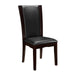 Modern Contemporary Dining Side Chairs Set of 2 Dark Brown Faux Leather Upholstered Espresso Finish Hardwood Solid - DTYStore