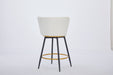 Counter Height Bar Stools Set of 2, 360° Swivel Upholstered Barstools with Backs and Metal Legs, 26' H Seat Height, Velvet Fabric,Goldy Footrest - DTYStore
