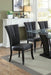 Black Faux Leather Upholstered Lines back Set of 2pc Chairs Dining Room Wide Flair back Chair - DTYStore
