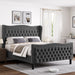 LIFT UP VELVET GRAY FULL SIZE BED - DTYStore
