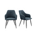 Contemporary Upholstered Woven Fabric Dining Chairs – Indigo Blue - DTYStore