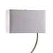 22.5' Tall Metal Table Lamp with Silver finish and Curved design, White Shade Default -DTYStore