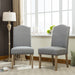 Mod Urban Style Solid Wood Nailhead Grey Fabric Padded Parson Chair, Set of 2 - DTYStore