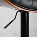 Walnut Bentwood Bar Stools Mid Century Modern Adjustable Counter Height Black Leather Upholstered 360°Swivel Bar Chairs for Kitchen Island/Dining Room/Cafe, 1 chair/1carton,Black - DTYStore
