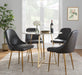Marcel Contemporary/Glam Dining Chair with Gold Frame and Grey Faux Leather by LumiSource - Set of 2 - DTYStore