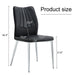 6 black dining chairs. Modern chairs from the Middle Ages. Made of PU material cushion and silver metal legs. Suitable for restaurants and living rooms - DTYStore