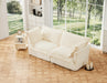 Modern Slipcovered 2-Seat Sofa Couches for Living Room, 2 Seater Sofa, Corduroy Deep Seat Sofa with Upholstered Cushion&Detachable Cover, Comfy Sofa Couch for Small Space, Apartment, Cream Corduroy - DTYStore