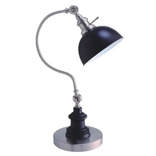 22'H SATIN NICKLE GOOD NECK TABLE LAMP Default -DTYStore