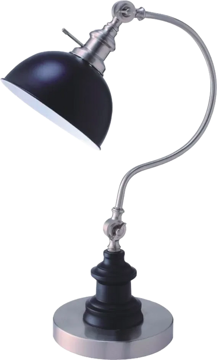 22'H SATIN NICKLE GOOD NECK TABLE LAMP Default -DTYStore