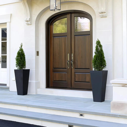 22'Tall Planter Set of 2, Outdoor＆Indoor Black Planter Pots, High Front Porch Planter Pots with Drainage Holes＆Water Level Monitor＆Inner Bucket, Automatic Watering, Black Default -DTYStore