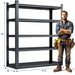78"H 5 Tier Metal Shelves for Storage Garage Shelving 2000LBS Heavy Duty Storage Shelves Adjustable Garage Shelf Industrial Shelving Unit Storage Utility Rack,47.2"W*18"D*78"H,Black - DTYStore