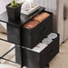 Drawers Dresser Chest of Drawers,Metal Frame and Wood Top,Black - DTYStore
