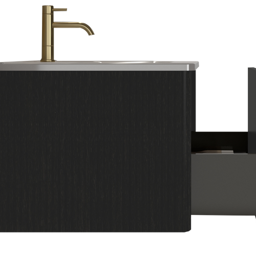 U057-Etna30W-308 Etna 30' Striped Brushed Black Oak Floating Bathroom Vanity with White Ceramic Sink, Bathroom Vanity for Modern Bathroom, One-Piece White Basin without Drain, Pre-assembled - Image 8