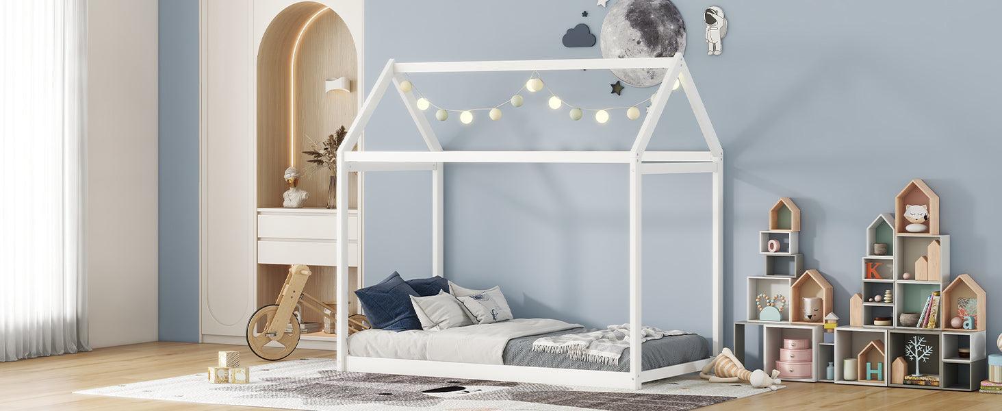 Twin Size Wooden House Bed