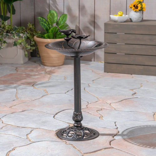 Outdoor Aluminum and Iron Bird Bath - Image 2