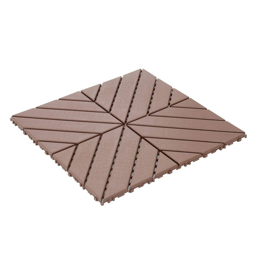 Plastic Interlocking Deck Tiles, 44 Pack, Waterproof Outdoor All Weather Use, Red Brown, 12'x12' Square - Image 4