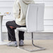 Luxury Simple Arch Chair - Set of 8 Light Gray PU Material High Resilience Dining Chair with Arched Metal Silver Leg.Packed In Two Boxes. - DTYStore