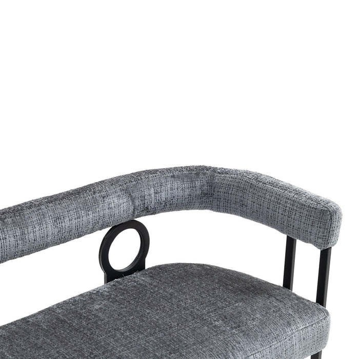 Modern Loveseat 2 Seater Sofa Chenille Fabric Couch with Arms and Metal Legs for Living Room, Home Office, Studio (Gray Chenille) - DTYStore
