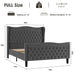 LIFT UP VELVET GRAY FULL SIZE BED - DTYStore