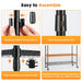 Rolling Clothes Rack, Heavy Duty Garment Racks 3 Tiers Portable Adjustable Wire Shelves with Wheels, Hanging Rods & Side Hooks Metal Freestanding Clothing Wardrobe Closet - Black - DTYStore
