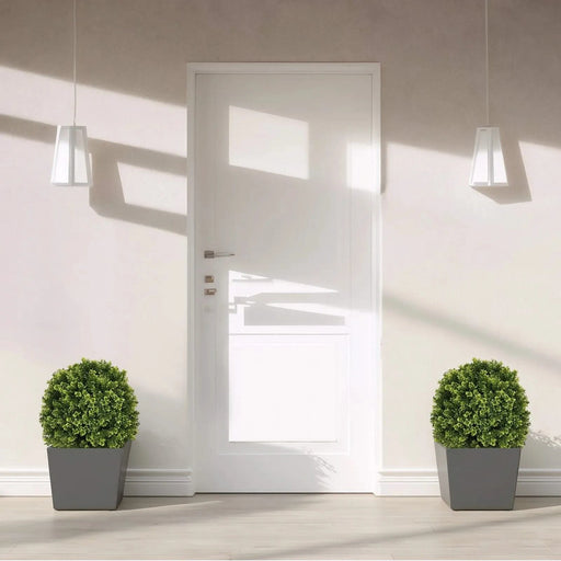 22in Artificial Topiary Boxwood Ball Trees for Outdoor Front Porch, Patio, Balcony or Home Decoration, UV Resistant Faux Shrubs, 2pcs/set Default -DTYStore