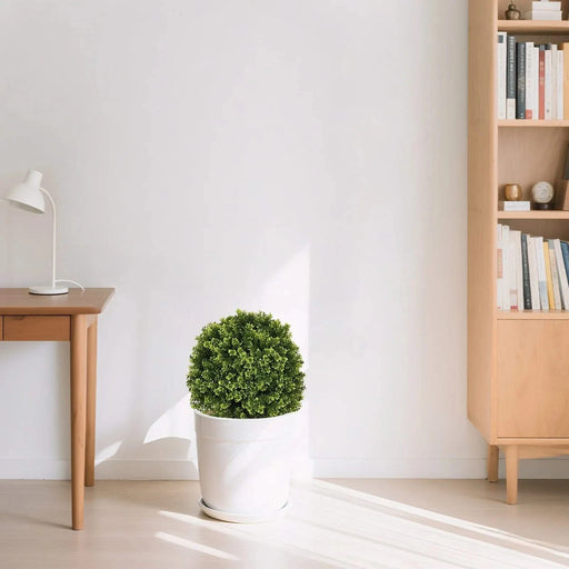 22in Artificial Topiary Boxwood Ball Trees for Outdoor Front Porch, Patio, Balcony or Home Decoration, UV Resistant Faux Shrubs, 2pcs/set Default -DTYStore