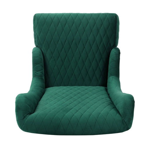 23.03' Wide High-Back Velvet Accent Chair, Comfy High Wingback Chair, Living Room Chair with Soft Padded & Wooden Legs, Modern Side Chair for Living Room, Bedroom, Green Default -DTYStore