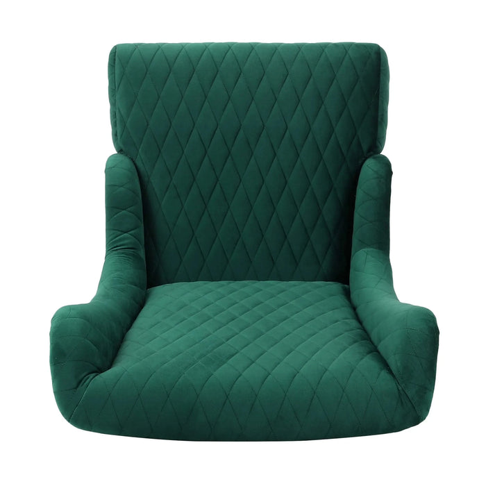 23.03' Wide High-Back Velvet Accent Chair, Comfy High Wingback Chair, Living Room Chair with Soft Padded & Wooden Legs, Modern Side Chair for Living Room, Bedroom, Green Default -DTYStore