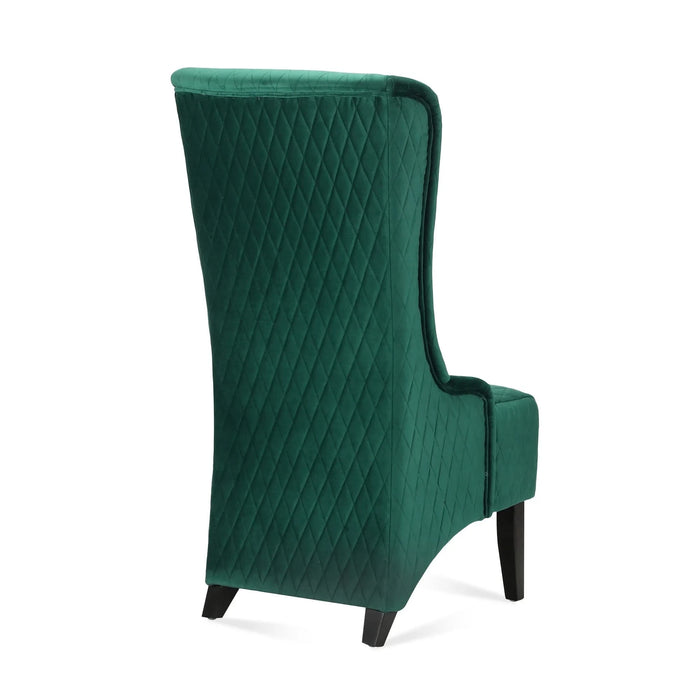 23.03' Wide High-Back Velvet Accent Chair, Comfy High Wingback Chair, Living Room Chair with Soft Padded & Wooden Legs, Modern Side Chair for Living Room, Bedroom, Green Default -DTYStore