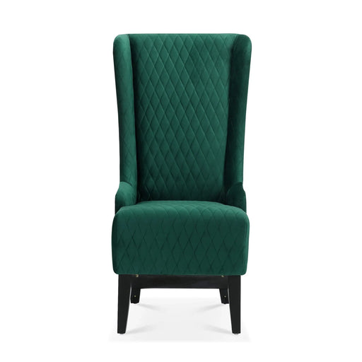 23.03' Wide High-Back Velvet Accent Chair, Comfy High Wingback Chair, Living Room Chair with Soft Padded & Wooden Legs, Modern Side Chair for Living Room, Bedroom, Green Default -DTYStore