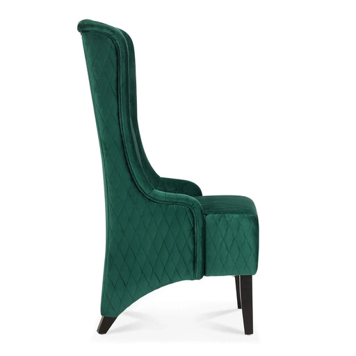 23.03' Wide High-Back Velvet Accent Chair, Comfy High Wingback Chair, Living Room Chair with Soft Padded & Wooden Legs, Modern Side Chair for Living Room, Bedroom, Green Default -DTYStore