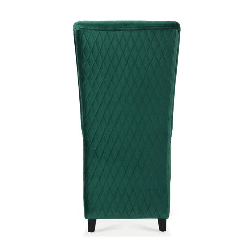 23.03' Wide High-Back Velvet Accent Chair, Comfy High Wingback Chair, Living Room Chair with Soft Padded & Wooden Legs, Modern Side Chair for Living Room, Bedroom, Green Default -DTYStore