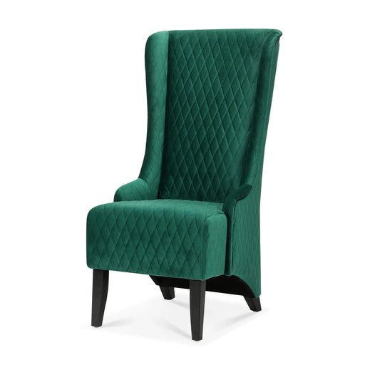 23.03' Wide High-Back Velvet Accent Chair, Comfy High Wingback Chair, Living Room Chair with Soft Padded & Wooden Legs, Modern Side Chair for Living Room, Bedroom, Green Default -DTYStore