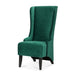 23.03' Wide High-Back Velvet Accent Chair, Comfy High Wingback Chair, Living Room Chair with Soft Padded & Wooden Legs, Modern Side Chair for Living Room, Bedroom, Green Default -DTYStore