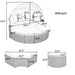 Patio Furniture Round Outdoor Sectional Sofa Set Rattan Daybed Two-Tone Weave Sunbed with Retractable Canopy, Separate Seating and Removable Cushion, Gray - DTYStore